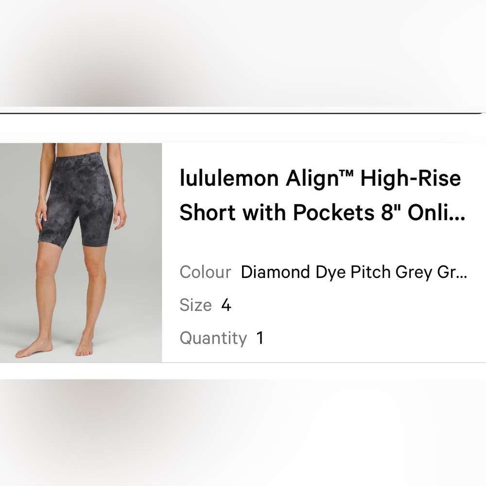 Lululemon align biker shorts with pockets size 4